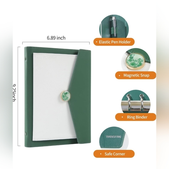 A5 Binder Notebook w/ Magnetic Snap Closure & Pen Set- New In Box - Picture 7 of 11